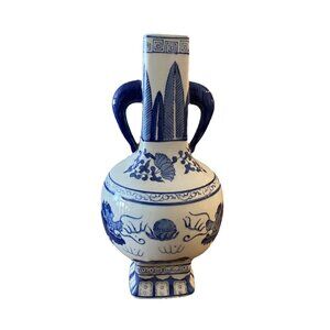 Blue & White Chinese Ceramic Vase- 14” X 7” Great Condition